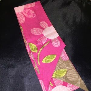 New Coach Pink Daisy Pony Scarf